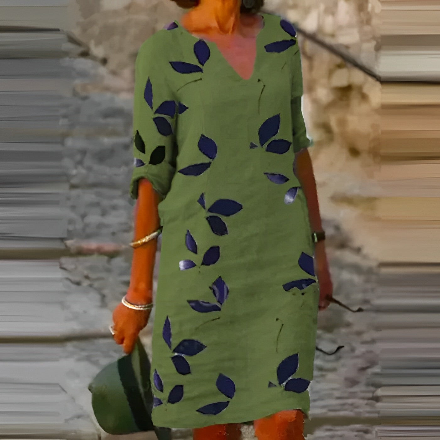 Robe Lin Feuilles | Lin Naturel | Légère et Élégante