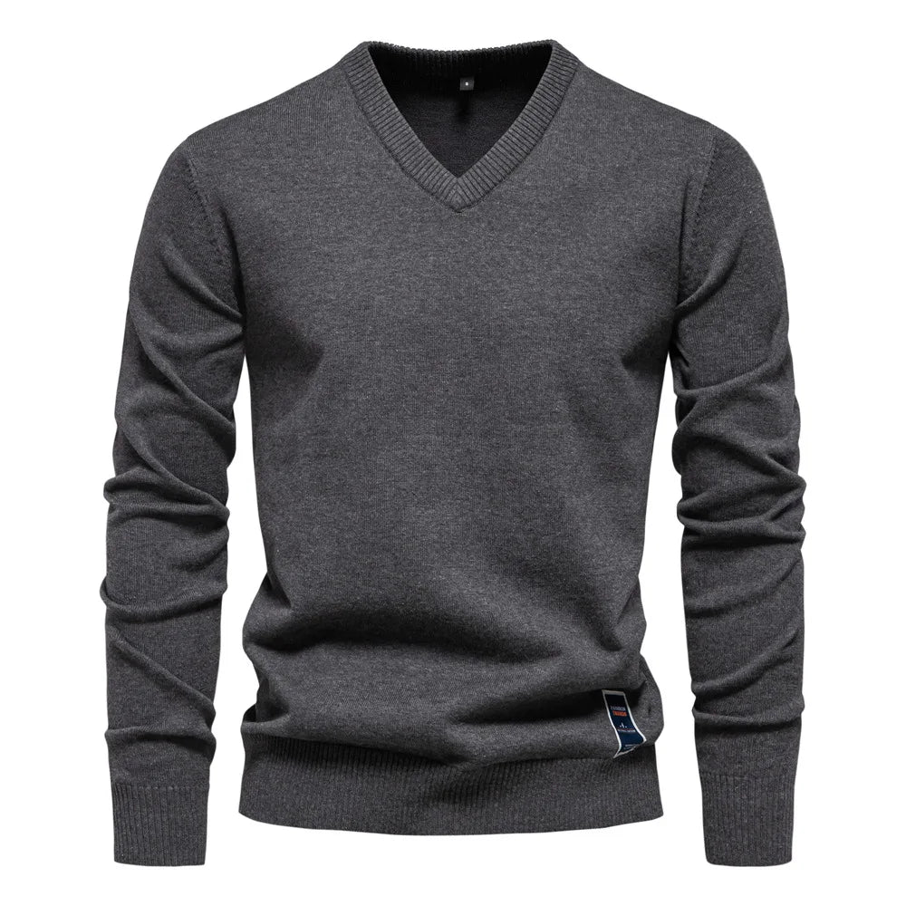 Pull Col V Homme | Coton | Élégant & Confortable