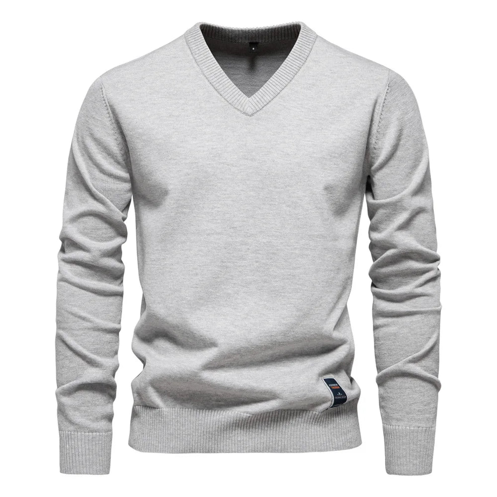 Pull Col V Homme | Coton | Élégant & Confortable