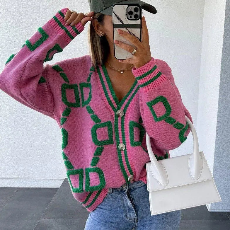 Pop Graphique | Gilet Oversize à Motif Géométrique