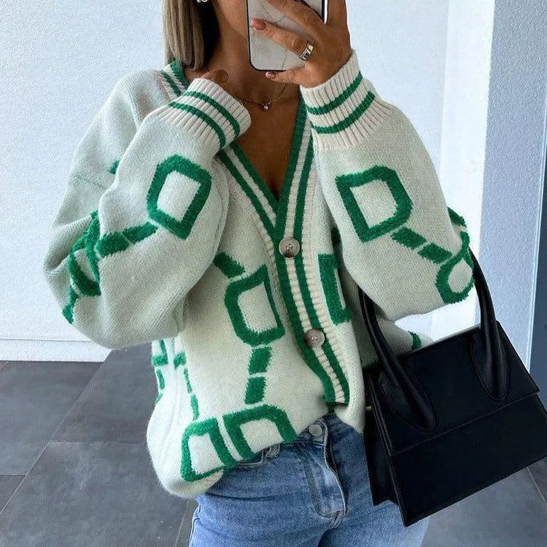 Pop Graphique | Gilet Oversize à Motif Géométrique
