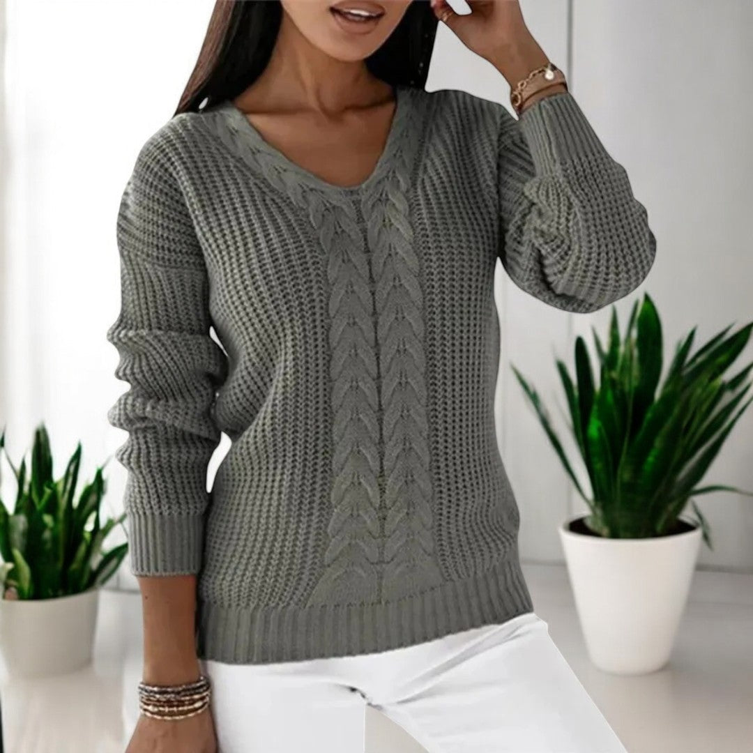 Sofia - Pull Tricoté Bleu | Confortable | Style Élégant