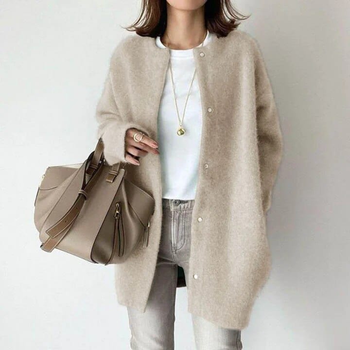 Gilet Long Duveteux | Boutons-Pression | Élégant & Confortable