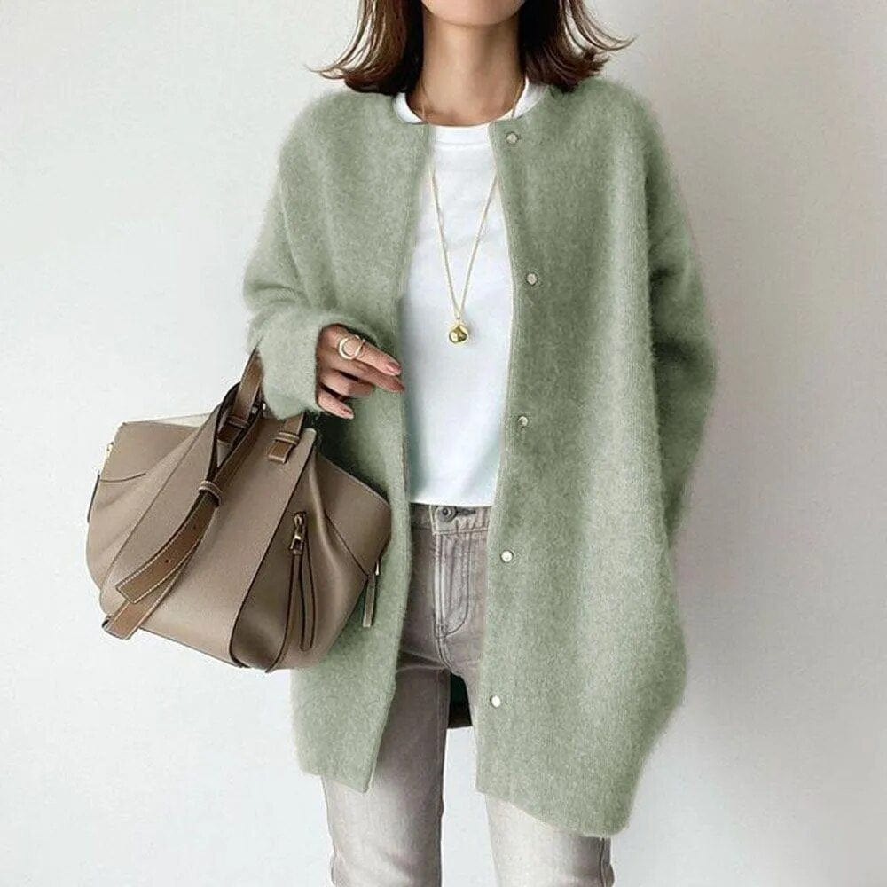 Gilet Long Duveteux | Boutons-Pression | Élégant & Confortable