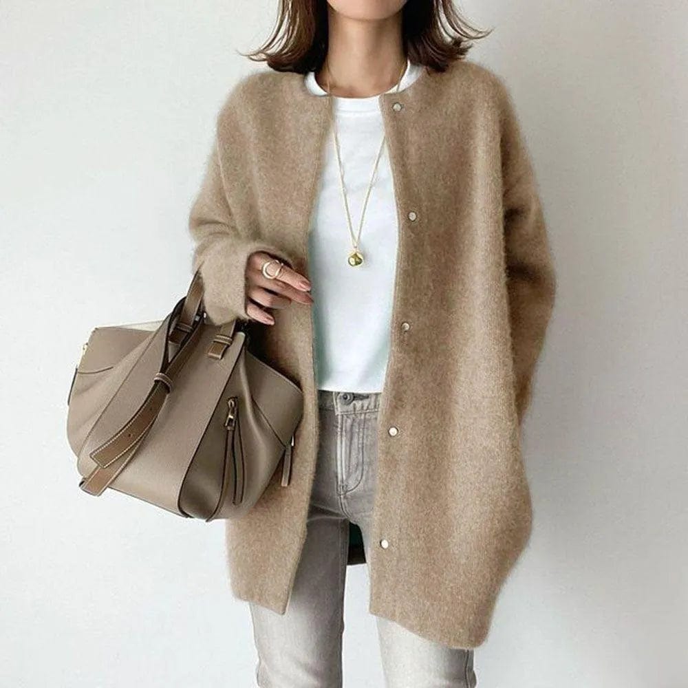 Gilet Long Duveteux | Boutons-Pression | Élégant & Confortable