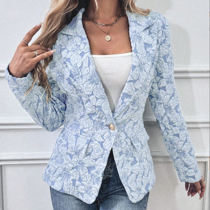 Blazer Cintré à Fleurs | Élégance Structurée et Fraîcheur Printanière
