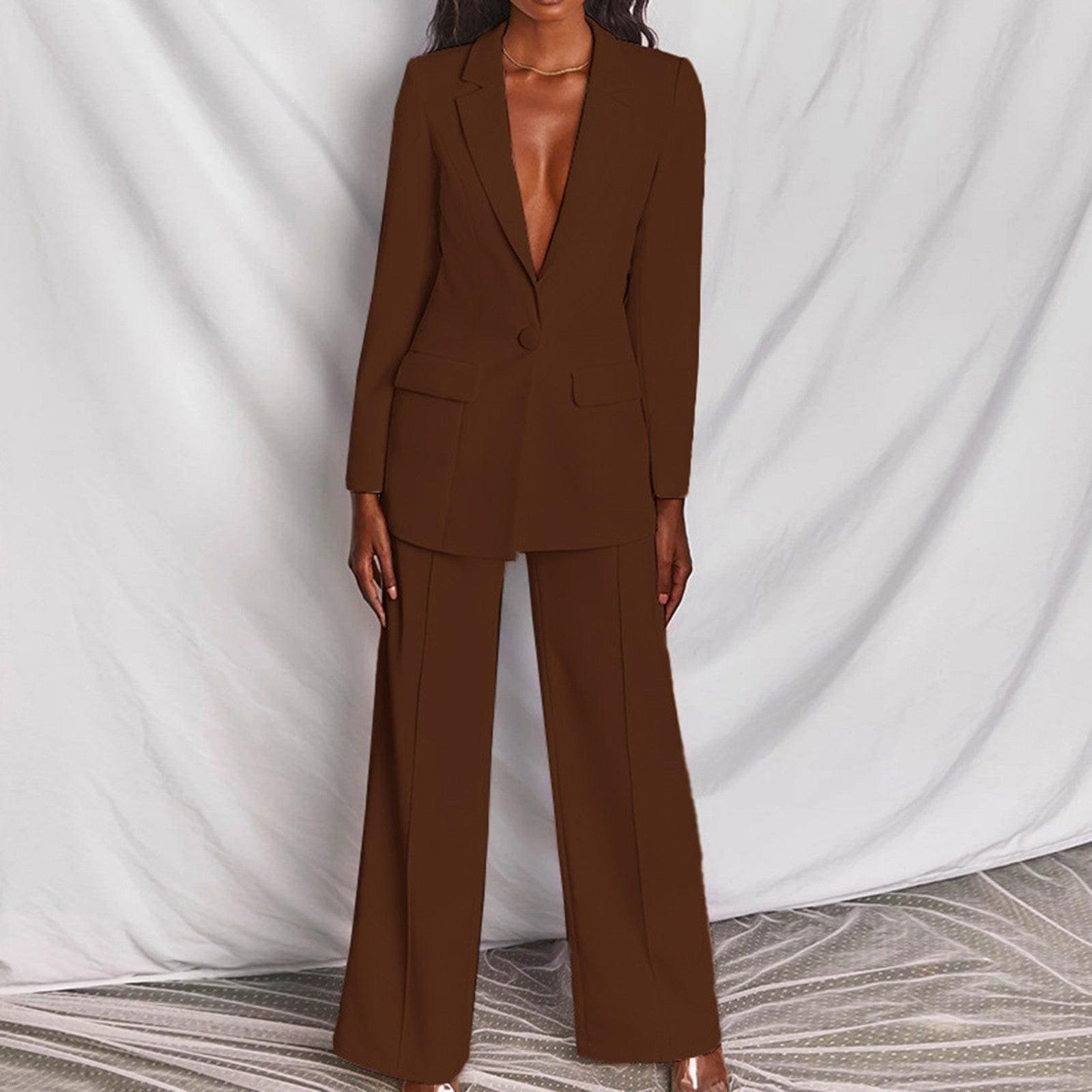 Ensemble Tailleur Noir | Polyester | Élégance Moderne & Coupe Flatteuse