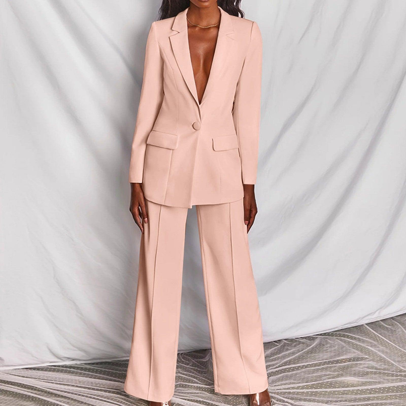 Ensemble Tailleur Noir | Polyester | Élégance Moderne & Coupe Flatteuse