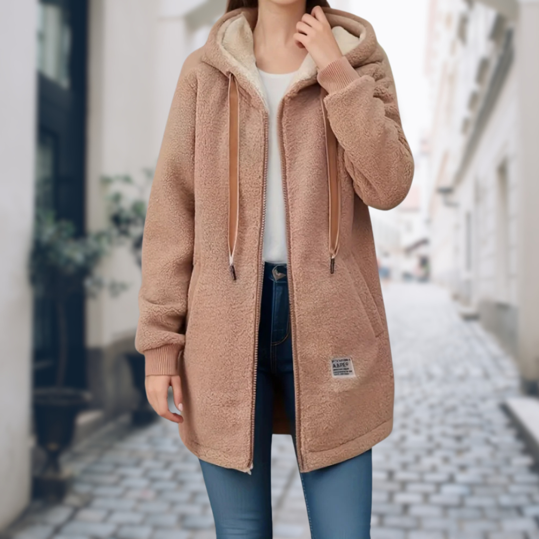 Veste Sherpa à Capuche | Bleu | Chaude et Décontractée