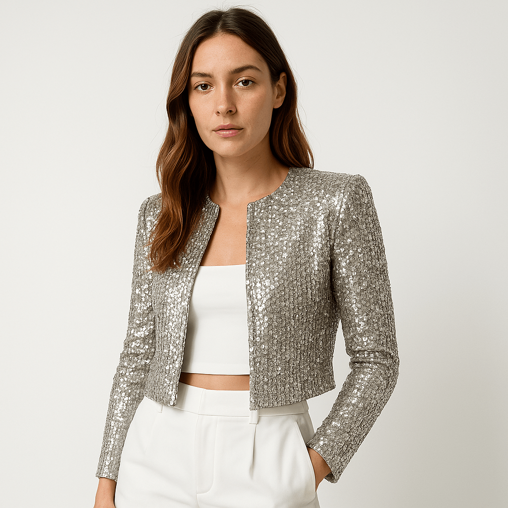 Veste Courte Scintillante | Éclat & Élégance Moderne