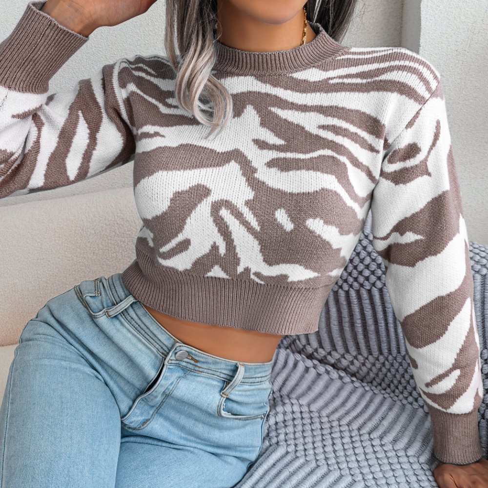 Pull Court Zébré | Coton | Tendance et Confortable