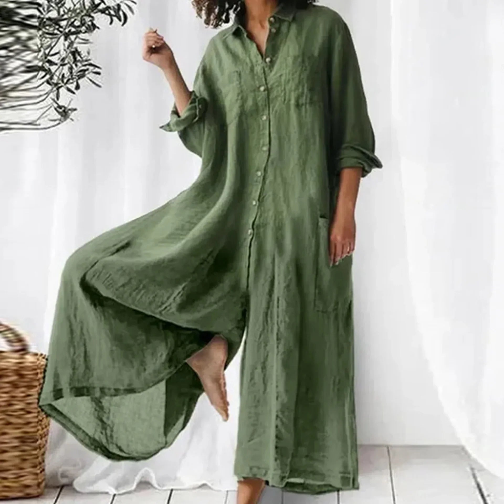 Combinaison Chemise Oversize | Élégance Minimaliste