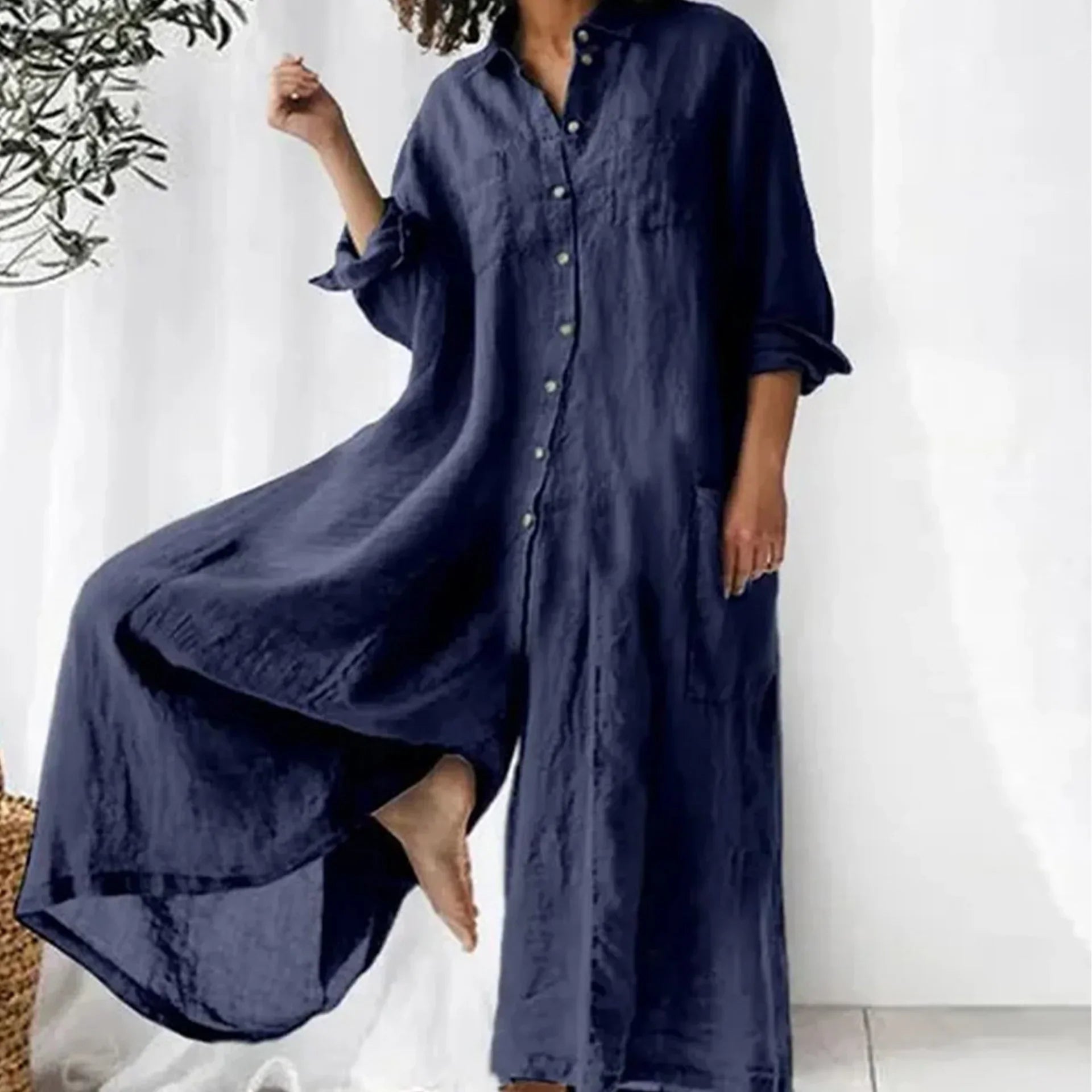 Combinaison Chemise Oversize | Élégance Minimaliste