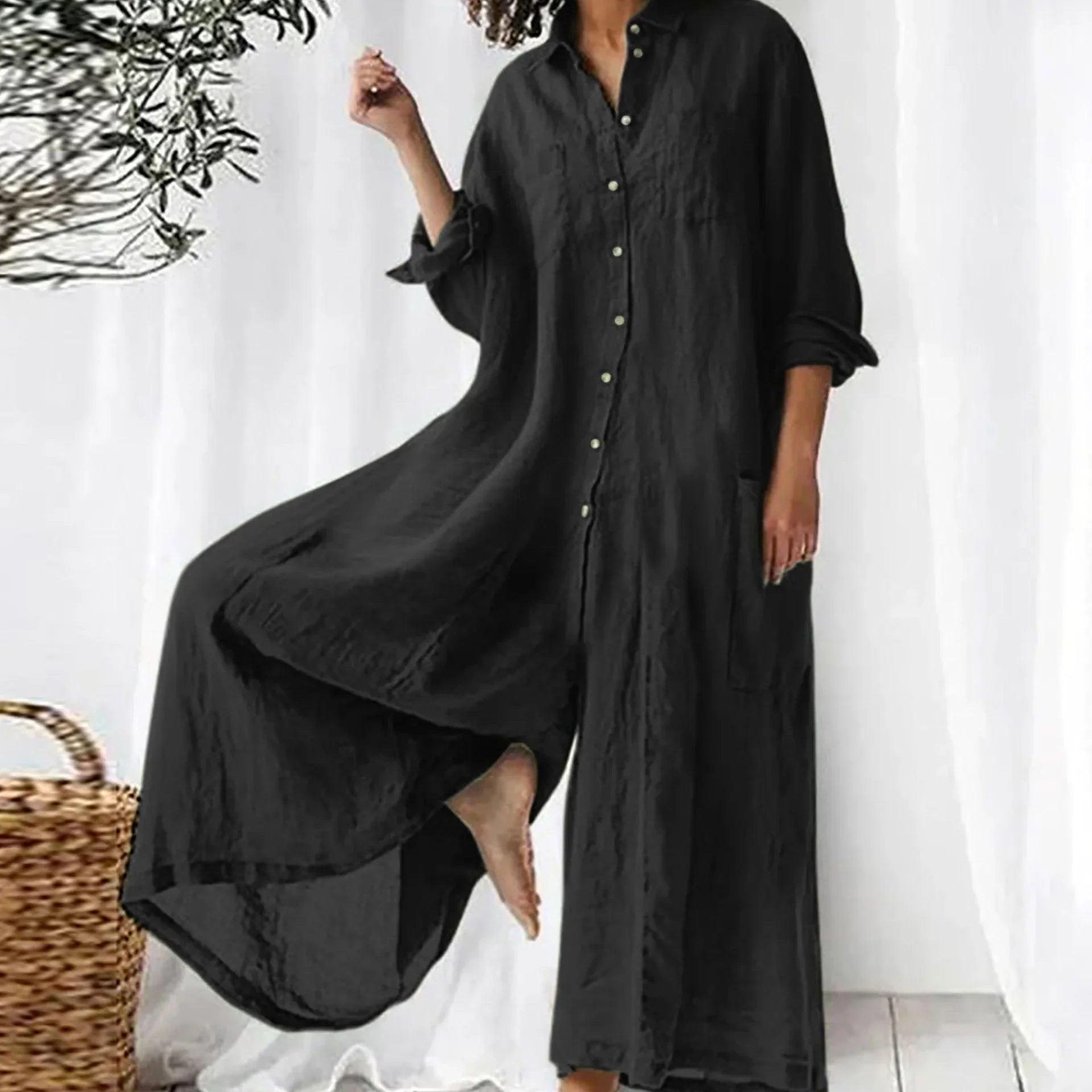 Combinaison Chemise Oversize | Élégance Minimaliste