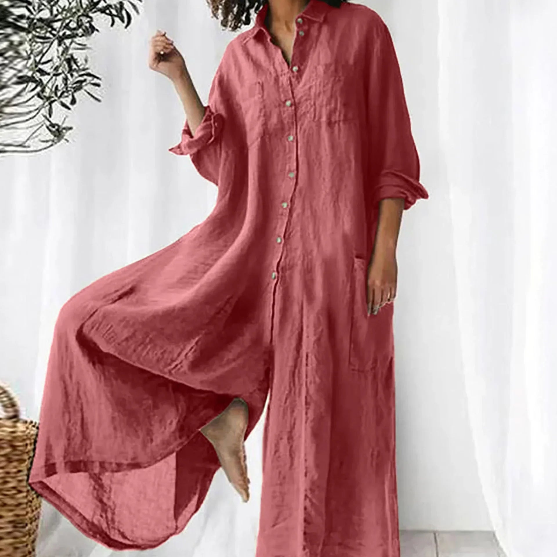 Combinaison Chemise Oversize | Élégance Minimaliste