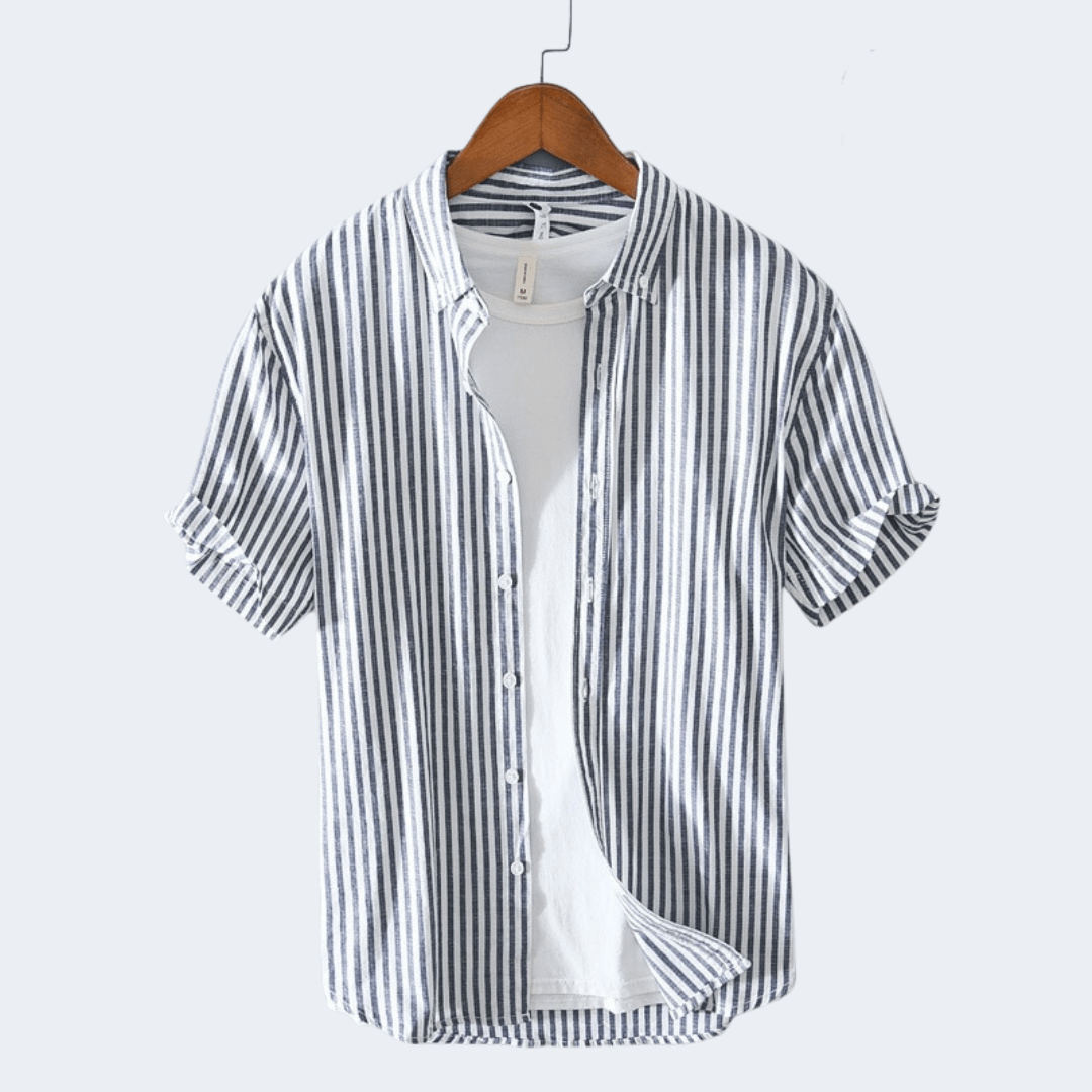 Chemise Rayée Bleu et Blanc | Coton Respirant | Style Décontracté