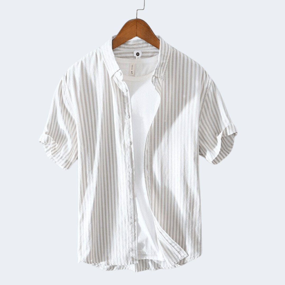 Chemise Rayée Bleu et Blanc | Coton Respirant | Style Décontracté