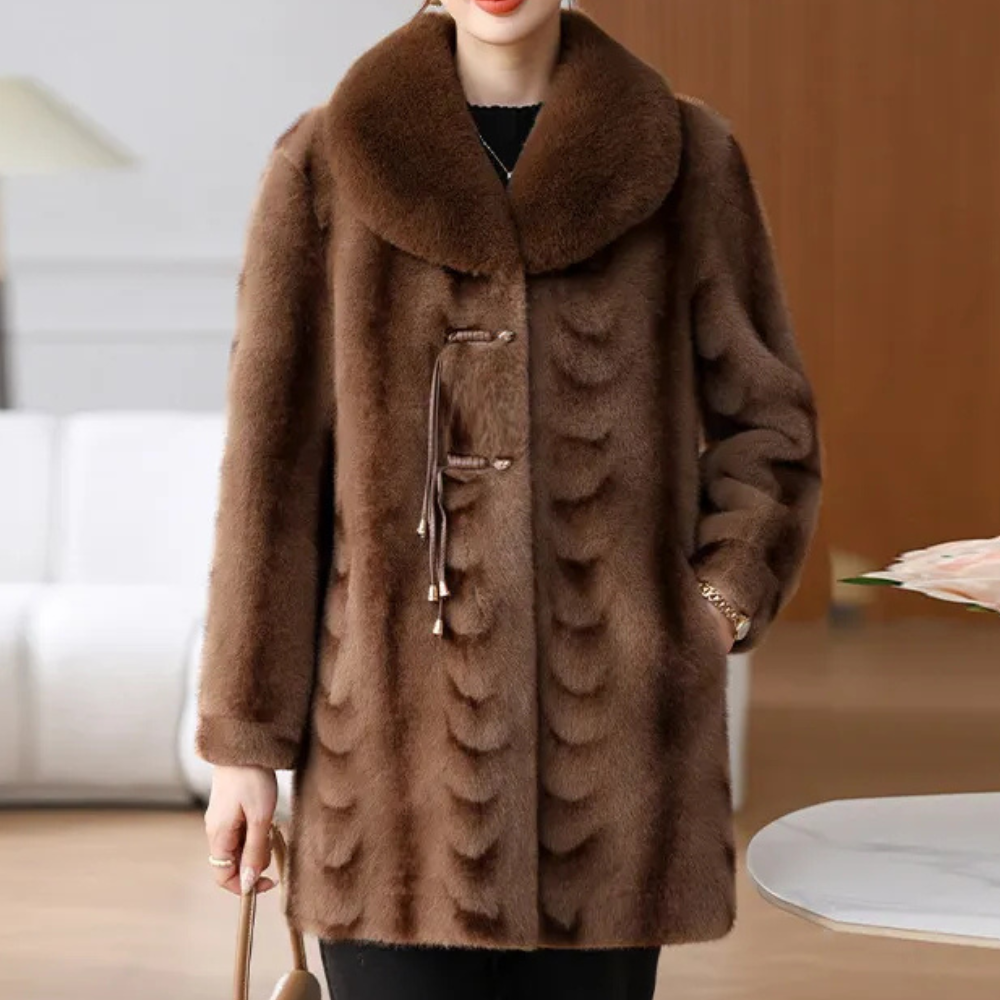 Manteau Effet Fourrure | Brun | Élégance et Confort d’Hiver