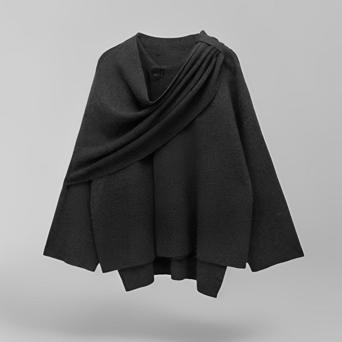 Emma - Poncho Asymétrique en Laine | Élégant | Chaleur Hivernale