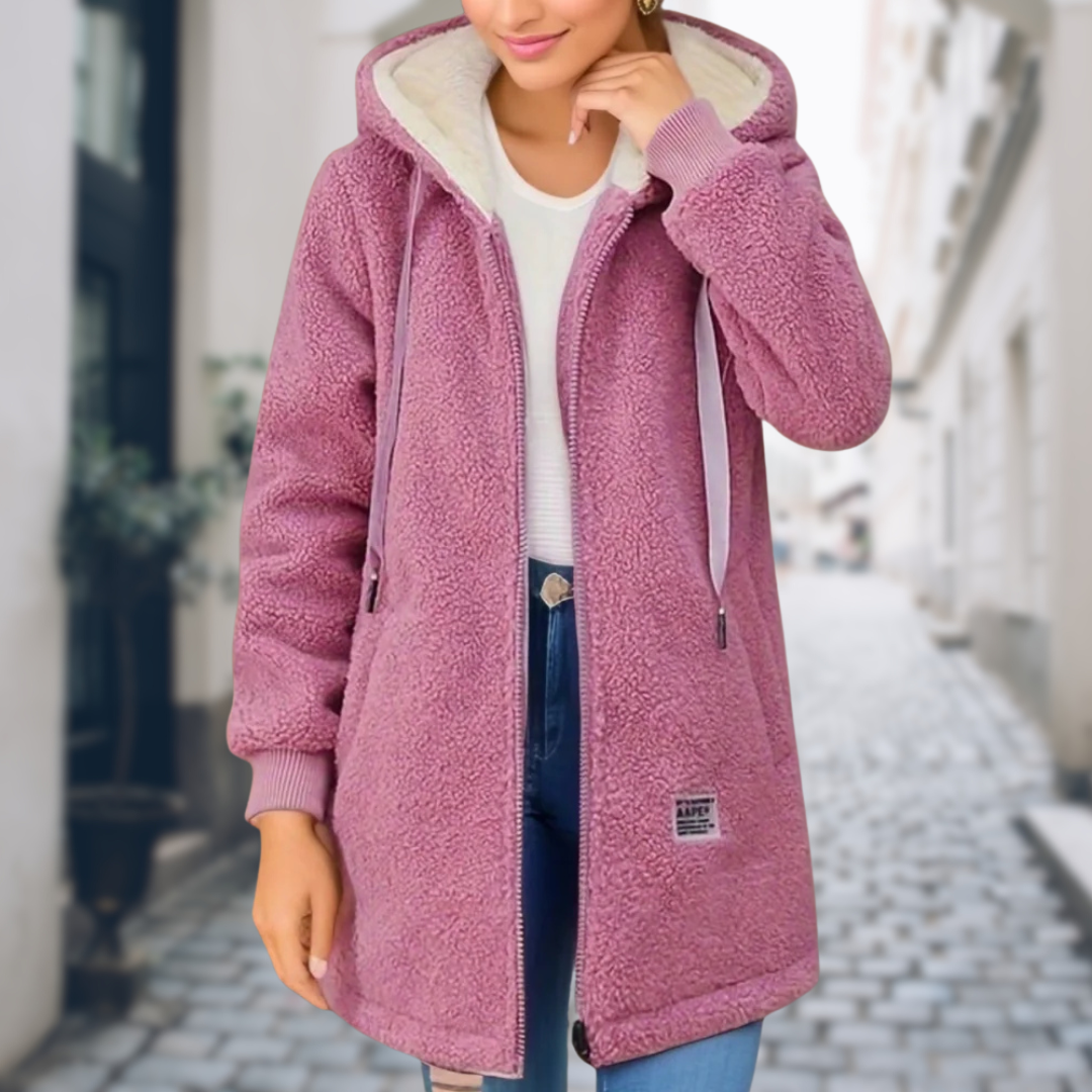 Veste Sherpa à Capuche | Bleu | Chaude et Décontractée