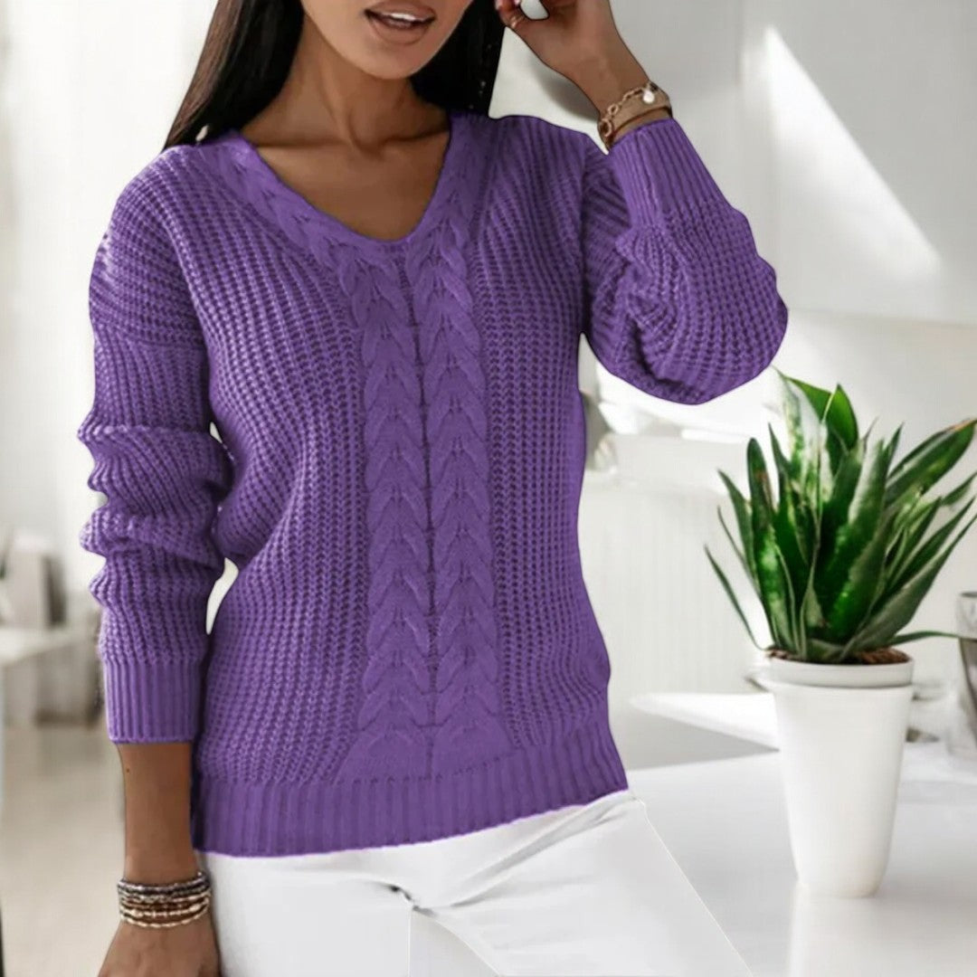 Sofia - Pull Tricoté Bleu | Confortable | Style Élégant