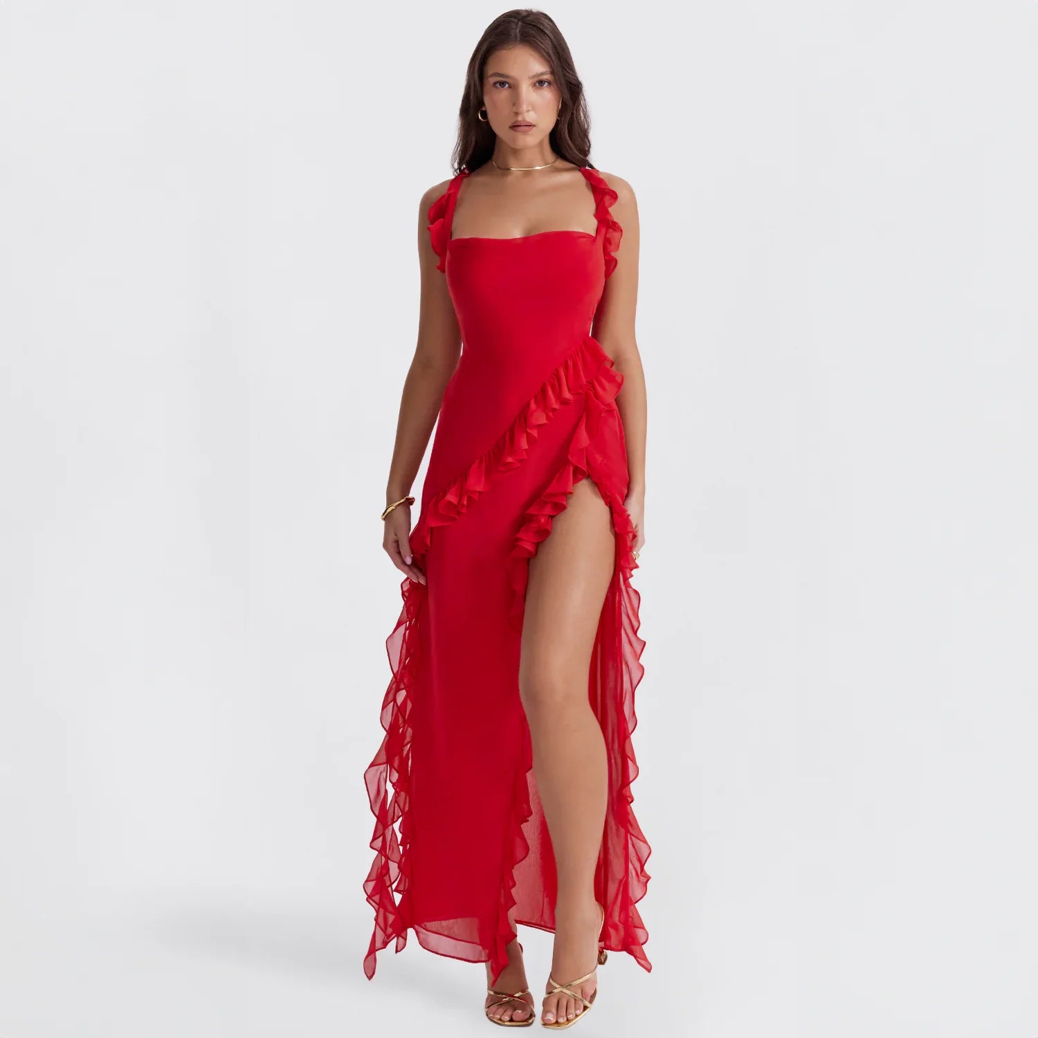 Isabelle | Robe Maxi Asymétrique | Élégance de Soirée | Finitions Luxueuses