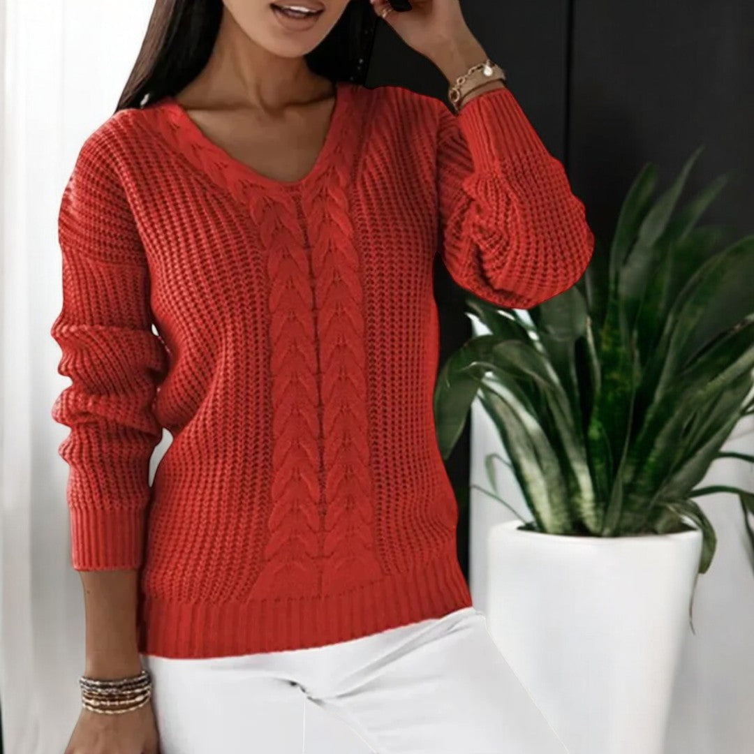 Sofia - Pull Tricoté Bleu | Confortable | Style Élégant