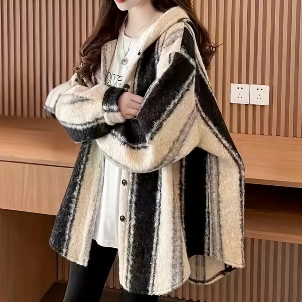 Surchemise à Capuche Rayée | Coton | Oversize Douillet et Tendance