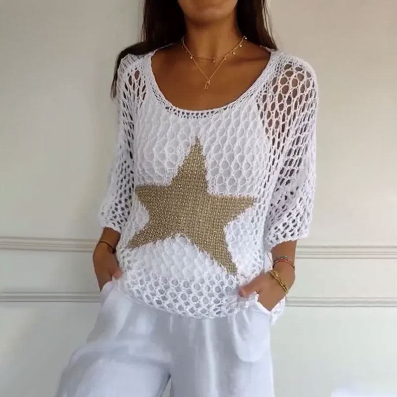Pull Filet  Étoile Dorée | Look Estival et Détendu