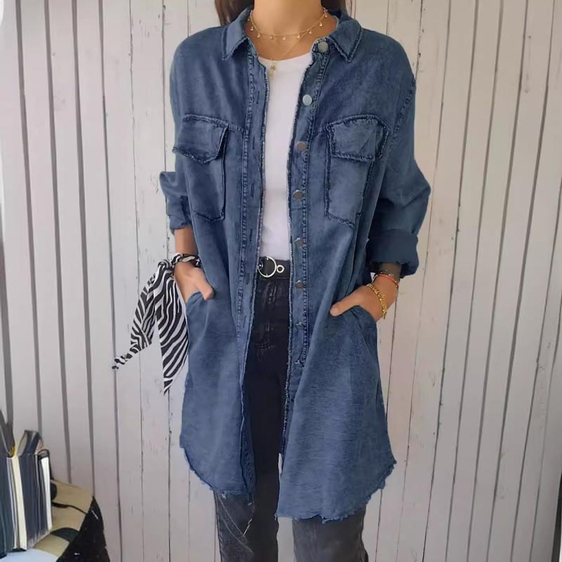 Chemise Longue en Jean | Look Décontracté et Polyvalence Totale