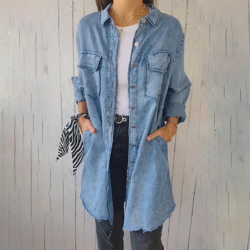 Chemise Longue en Jean | Look Décontracté et Polyvalence Totale