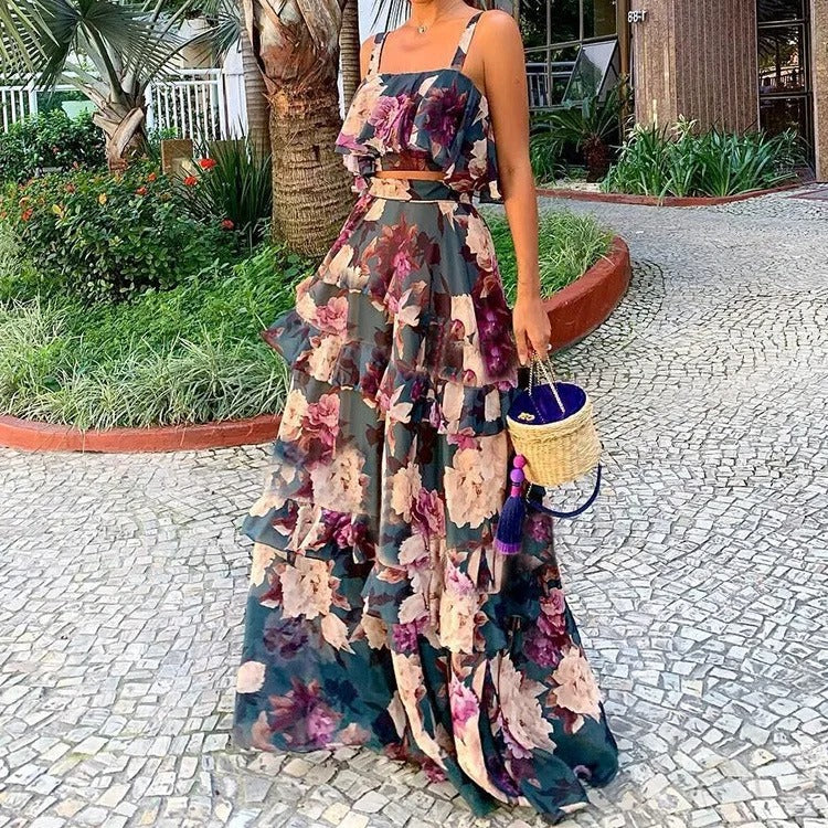 Ensemble Tropical Volanté | Fraîcheur Florale et Esprit Estival