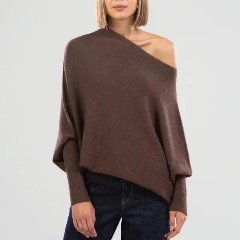 Pull Asymétrique | Cachemire Mélangé | Élégant & Confortable