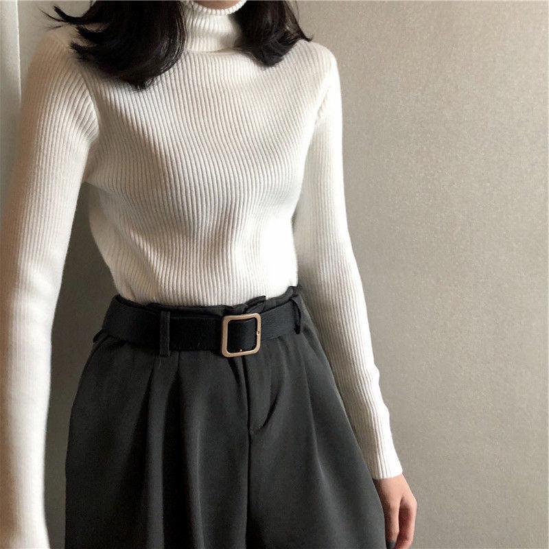 Clara - Pull Col Roulé | Tricot Côtelé | Ajusté & Élégant