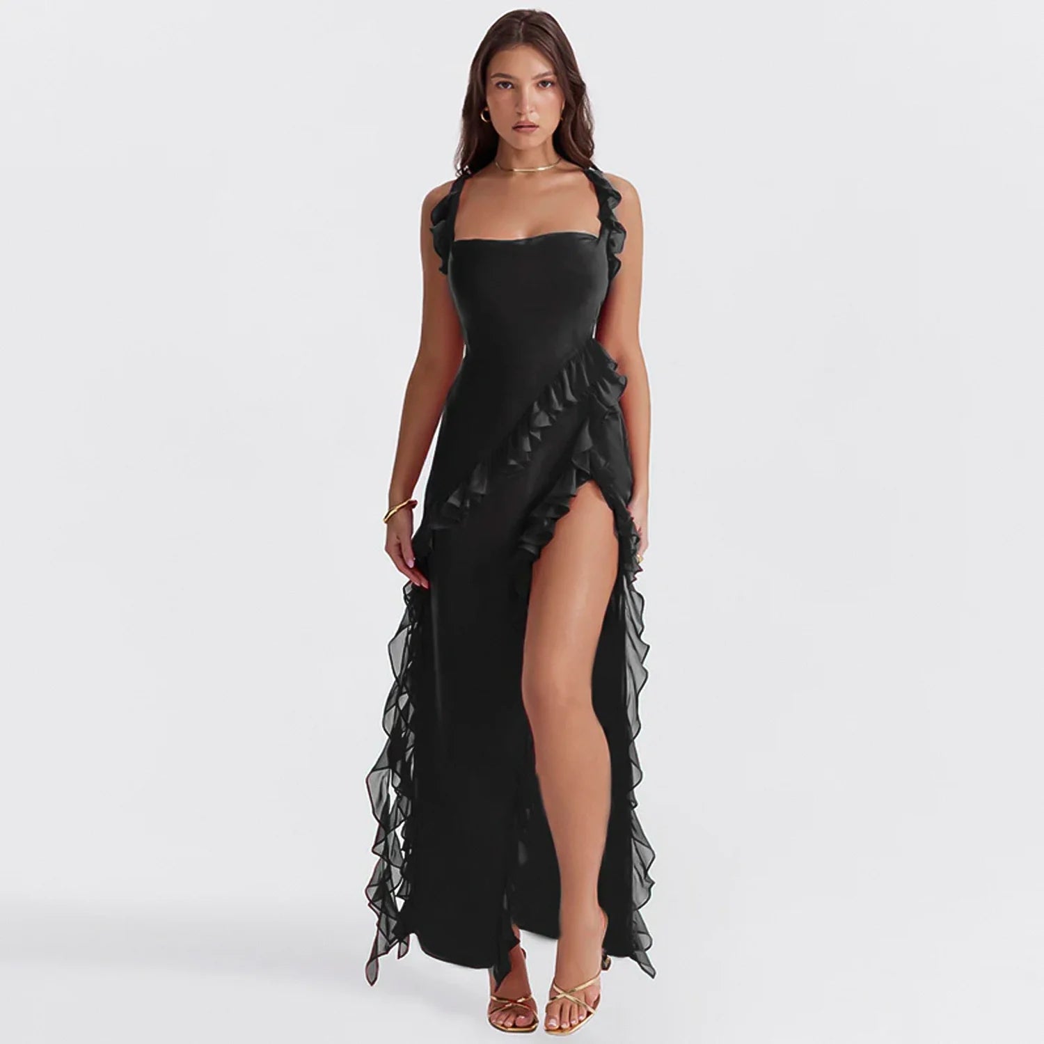 Isabelle | Robe Maxi Asymétrique | Élégance de Soirée | Finitions Luxueuses